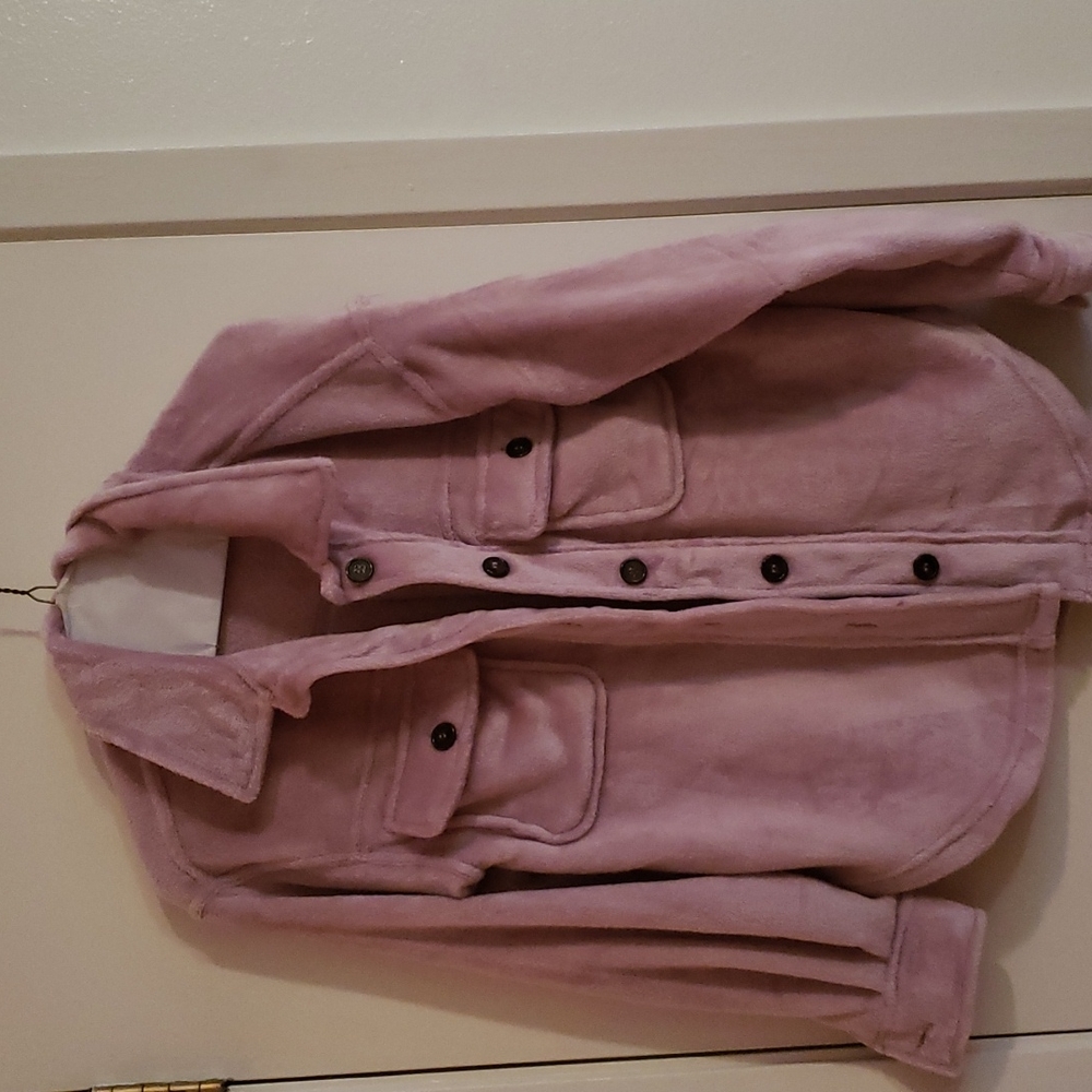 Almost famous size medium pink solf jacket button up styled long sleeve shirt